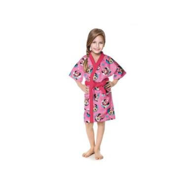 Imagem de Roupão Infantil Lepper Minnie Feminino Rosa