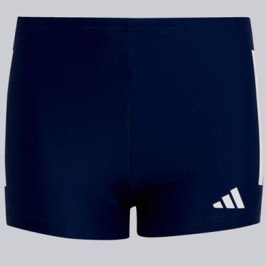 Imagem de Sunga Adidas Boxer 3 Stripes Juvenil Marinho, 10 ANOS