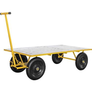Imagem de Carrinho Plataforma de Compensado, 600 Kgf, Embalagem com 2 Peças, Des