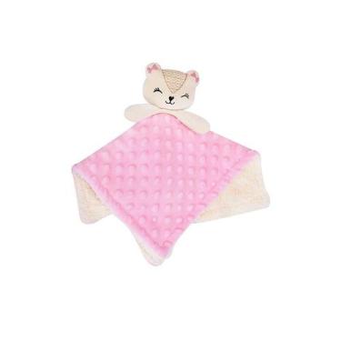 Imagem de Naninha em Microfibra Bubble Carinhas Rosa - 30x35cm - MINASREY