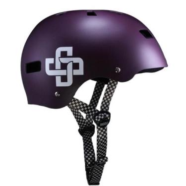 Imagem de Capacete Niggli Pró Roxo Tira Quadriculada, P