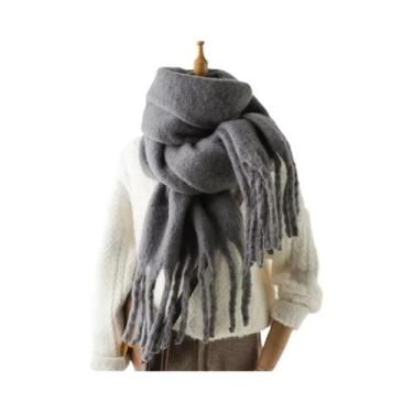 Imagem de Cachecol De Inverno Feminino Em Cashmere, Manta Quente E Macia, Xale L