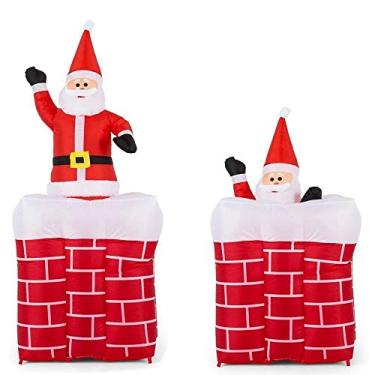 Imagem de Papai Noel Natal Eletrico Sobe Desce Natalino Inflavel Chamine Animado Decoraçao Evento Festa