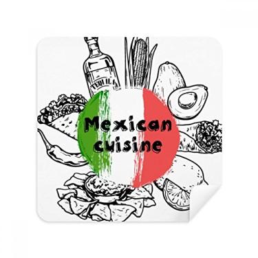 Imagem de Pano de limpeza de tela com a bandeira nacional do México para esboço de cacto, tecido de camurça, pacote com 2