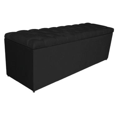 Imagem de Calçadeira Estofada Liverpool 140cm Casal Suede Preto