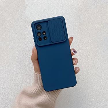 Imagem de Capa de telefone de silicone de proteção de câmera deslizante de cor sólida para xiaomi para redmi note 11 10 pro max 10c 9 9t 9s capa macia à prova de choque, marinha, para redmi 10x 4g
