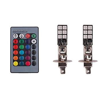 Imagem de 1797 H1 Lâmpada LED RGB para Faróis de Neblina Âmbar Amarelo Branco Multicolorido Kit de Interruptor de Mudança de 16 Cores Lâmpadas Estroboscópicas para Carro Caminhões Controle Remoto Plug and Play