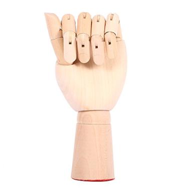Imagem de Mão Articulada de Madeira, Manequim de Desenho Artístico de Madeira Manequim Articulado à Mão Com Dedos Flexíveis de Madeira para Artistas Avançados Iniciantes