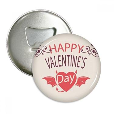 Imagem de Feliz Dia dos Namorados Coração Asas do Diabo Abridor de Garrafas Emblema Multifuncional Emblema