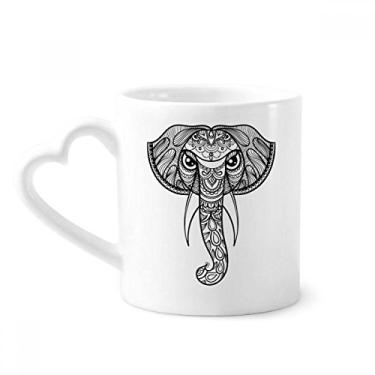 Imagem de Caneca Paint Elephant Friend Company de café cerâmica copo de coração de vidro