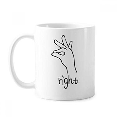 Imagem de Caneca preta direita personalizada com estampa de gestos cerâmica xícara de café porcelana louça