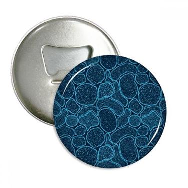 Imagem de Ilustração azul de microscópio com estrutura de células, abridor de garrafas, ímã de geladeira, emblema multifuncional