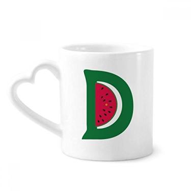 Imagem de D Alfabeto Melancia Frutas Padrão Bonito Caneca Café Cerâmica Copos Copo Coração Vidro