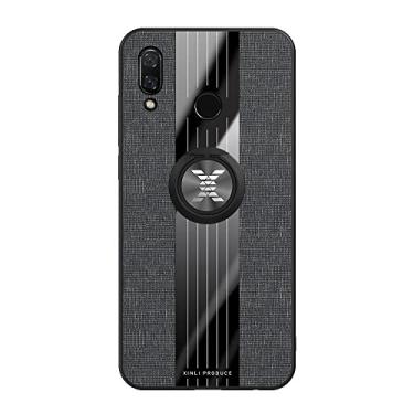Imagem de Casos de flip de smartphone Compatível com Huawei Nova 3 Case, com Magnetic 360° Kickstand Case, Multifuncional Case Cloth Textue Shockproof TPU Protective Duty Case Flip casos (Color : Black)