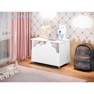 Imagem de Baú De Brinquedos Nuvem Alegria Branco Com 2 Luminárias