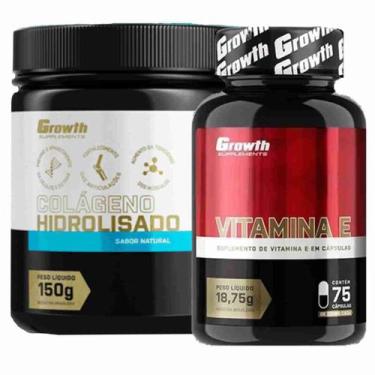 Imagem de Kit Colágeno 150G Em Pó + Vitamina E 75 Caps Growth Supplements