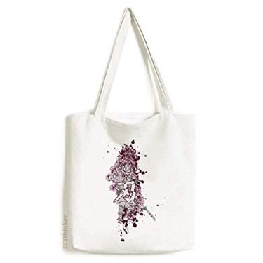 Imagem de Japan Ninja Samurai Espada Sakura Art Bolsa sacola de compras casual bolsa de mão