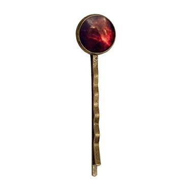 Imagem de Bandana de cabelo Bobby Pin com estampa de ilustração do universo da nebulosa vermelha brilhante