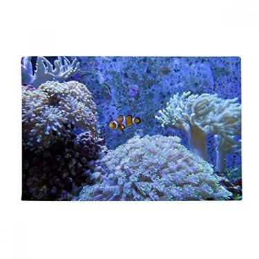 Imagem de DIYthinker Tapete para porta de banheiro com imagem natural de peixe-palhaço Ocean Coral Science