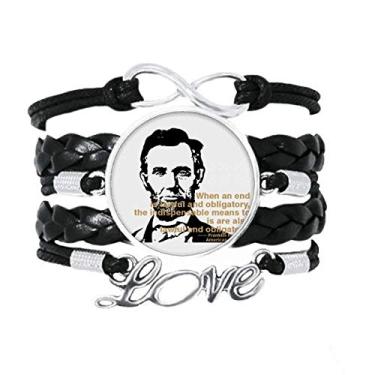Imagem de OFFbb-USA Pulseira President Igualdade dos Estados Unidos Love Acessório de couro torcido para presente