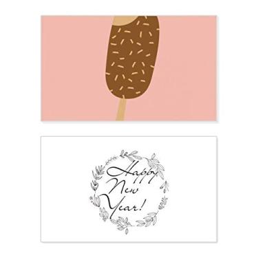 Imagem de Chocolate crocante doce sorvete de ano novo cartão felicitações mensagem presente