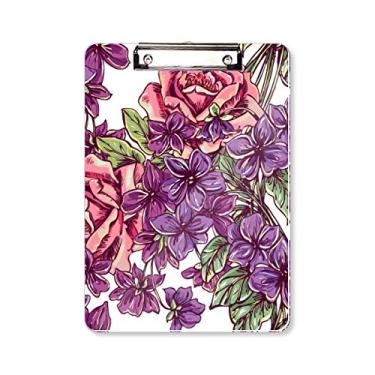 Imagem de Flower Leaf Placa de prancheta azul branca placa de apoio A4