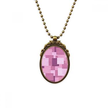 Imagem de DIYthinker Tecido de malha de linho, roxo, quadrado, mosaico, colar antigo, pingente de contas vintage