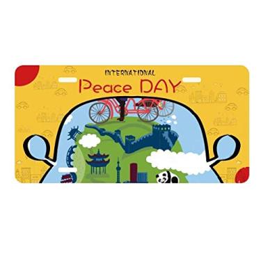 Imagem de DIYthinker Placa de carro chinesa The Great Wall Art Placa de carro Decoração Dia da Paz