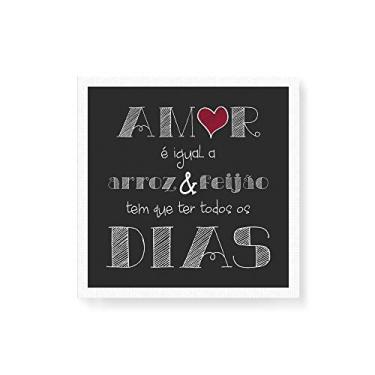 Imagem de Arte Maníacos Quadro Decorativo em Tela Canvas Amor é Igual a Arroz e Feijão - 30x30cm