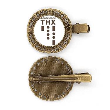 Imagem de Broche Morse Code Thank-you Dot-line Expression Hairpin Hair Clip Presilha de cabelo