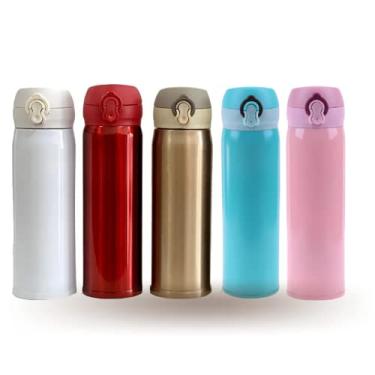 Imagem de Garrafa Térmica Tampa Inox Azul Claro 450 ml