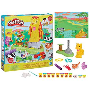 Imagem de Conjunto Play-Doh Amigos Coloridos da Selva - Acessórios de floresta e potinhos de massinha - F7221 - Hasbro