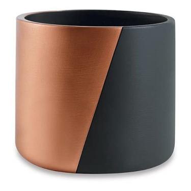 Imagem de Cachepot Preto e Cobre em Cimento 12x10cm 10885-1 Mart