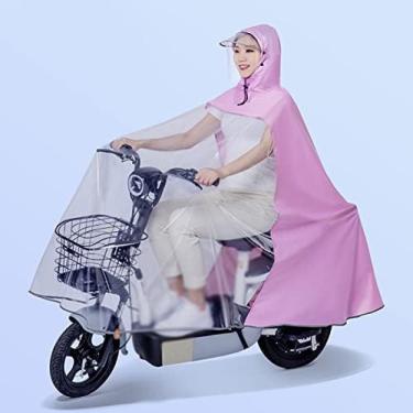 Imagem de Capa De Chuva De Bicicleta Elétrica, Poncho De Scooter De Bicicleta Elétrica Adulto, Transparente, De Corpo Inteiro, Capa De Chuva À Prova D'água Com Tiras Reflexivas Para Passeios Ao Ar Livre, Ca