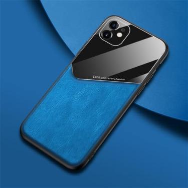 Imagem de Capas de telefone de couro para iPhone SE 2020 11 Pro Max XS XR X 6 6S 7 8 Plus Samsung Galaxy A51 A71 A50 A50S A70 Capa, Azul, para iPhone XS Max