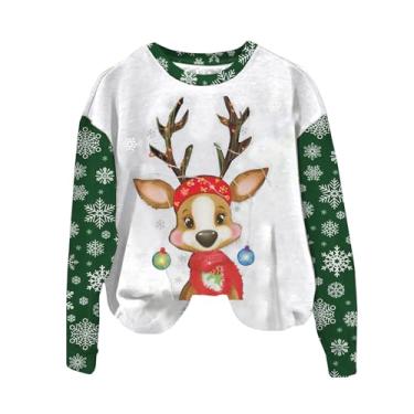 Imagem de Elogoog Camisolas de Natal femininas, camisolas com capuz de grandes dimensões para mulher, camisolas com capuz de grandes dimensões, camisola moderna camisola confortável para outono e inverno, B - verde, M