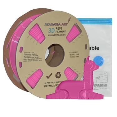 Imagem de Ataraxia Art Filamentos PETG 1,75 mm, filamento de impressora 3D, carretel de enrolamento organizado de 1 kg/2,2 lb, precisão dimensional ± 0,02 mm, com saco de vácuo de armazenamento de filamento, serve na maioria das impressoras 3D FDM, Pantone Match, PETG Pink