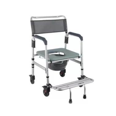 Imagem de Cadeira de Rodas Desmontável Higiênica Banho e Sanitário Em Alumínio Para obeso até 135 kg Hidrolight