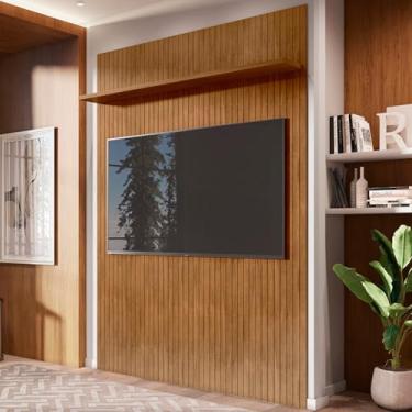 Imagem de Painel Frisado Siena Sala para Tv até 60 Polegadas 160 cm Cedro