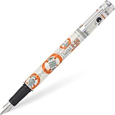 Imagem de Sheaffer Star Wars BB-8 com design temático BB-8 e detalhes autênticos do personagem, caneta tinteiro média de aço inoxidável polido