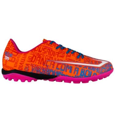 Imagem de Chuteira Society Topper Resenha Adulto (laranja e Azul, Br, Adulto, Numérico, 39)