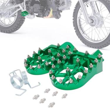 Imagem de IUVWISN Pedal de descanso CNC universal para a maioria das bicicletas CRF CR XR KLX TTR TW SSR PW 50 70 80 100 110 125 200 Dirt Pit Bike verde