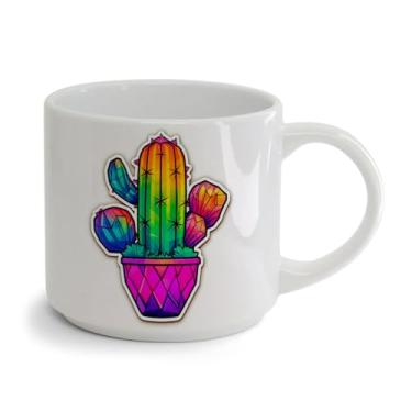 Imagem de Xícara Bucks Porcelana 450ML Cacto arco íris