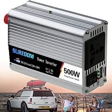 Imagem de Inversor de energia dc 12v para 220v ac conversor display 2a usb adaptador de carregador de carro para telefones rv tablets pc laptops, 500w,12v