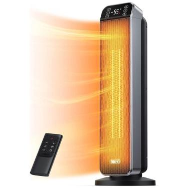 Imagem de Aquecedor de Cerâmica Elétrico Portátil, 3 Configurações e Controle Remoto,1500W, 110v, DREO DR HSH001, Preto e Prata