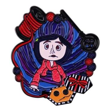 Imagem de Emblema esmaltado Tim Burton do filme Coraline de desenho animado de 4 cm, 1.6 Inches, esmalte, Esmalte