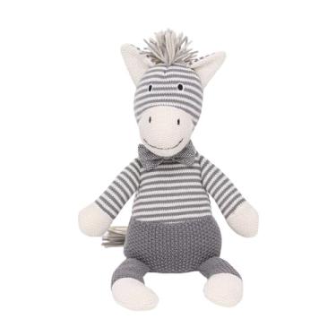 Imagem de Zebra de pelúcia com gravatinha de 45cm todo de crochê