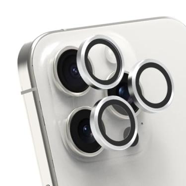 Imagem de PureGear Protetor de lente de câmera para Apple iPhone 15 Pro e 15 Pro Max, protege a lente da câmera de quedas e arranhões, protetor de lente de anel individual de vidro temperado HD ultrafino -