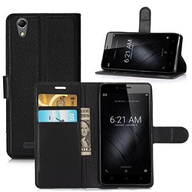 Imagem de Capa carteira Lenovo K10E70, capa carteira flip de couro PU premium com compartimento para cartão, suporte e fecho magnético [capa interior à prova de choque de TPU] Compatível com Lenovo K10E70