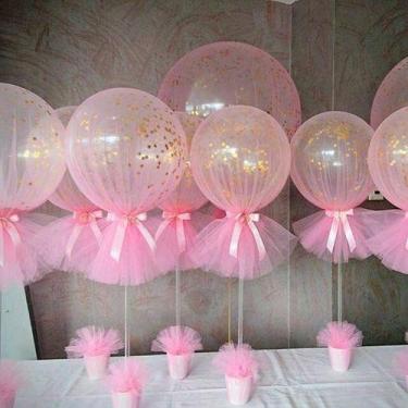 Imagem de Kit 50 Balão Bubble Transparente Festa Eventos Decoração - oem, 24"